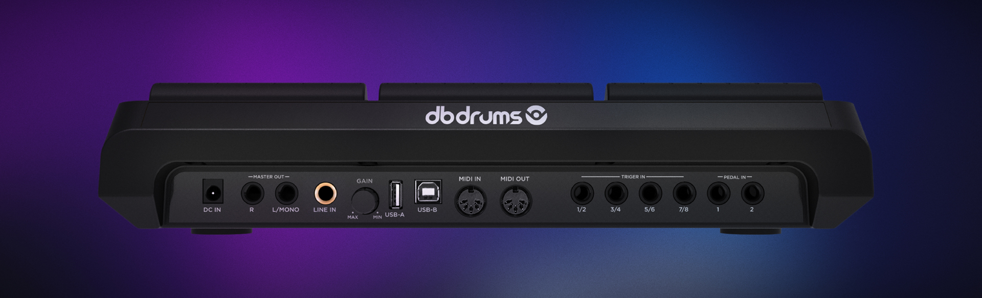 8 trigger inputs externos doble zona + 2 pedales